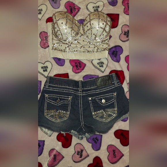 White Rhinestone Corset Bustier Top - Picture 11 of 15